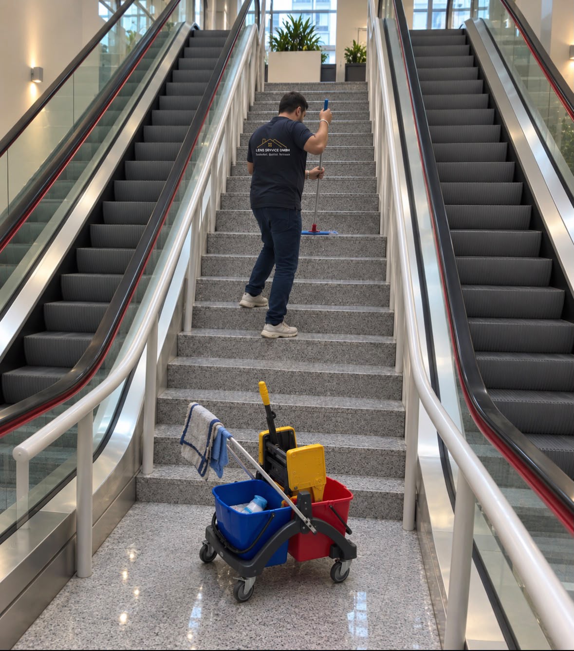 Reinigung einer Treppe